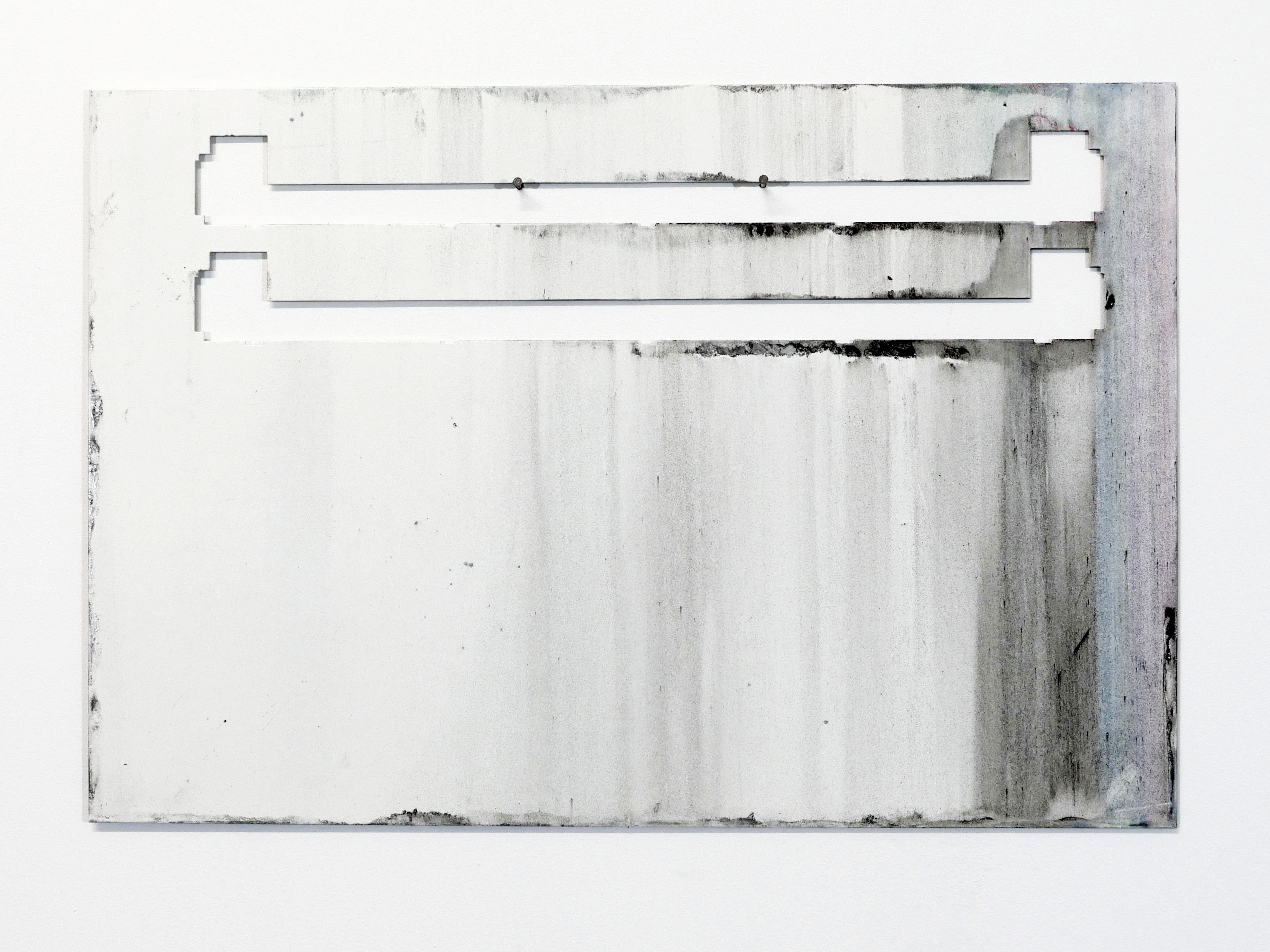 (No content). Powder coating and steel. 40.5 x 59 x 0.2cm. 2019